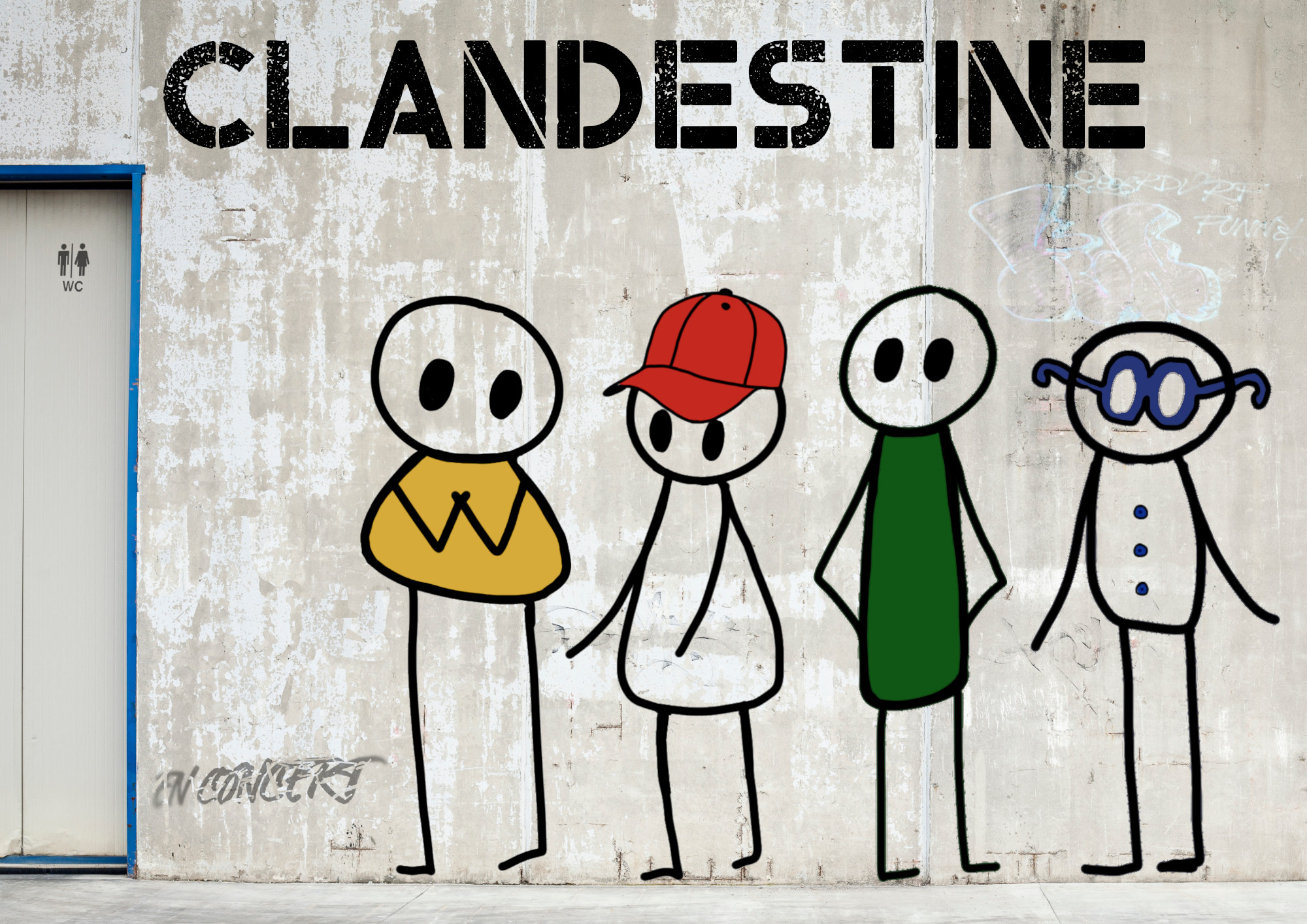 Visuel du groupe Clandestine défendu par l'ASBL ACMA Productions